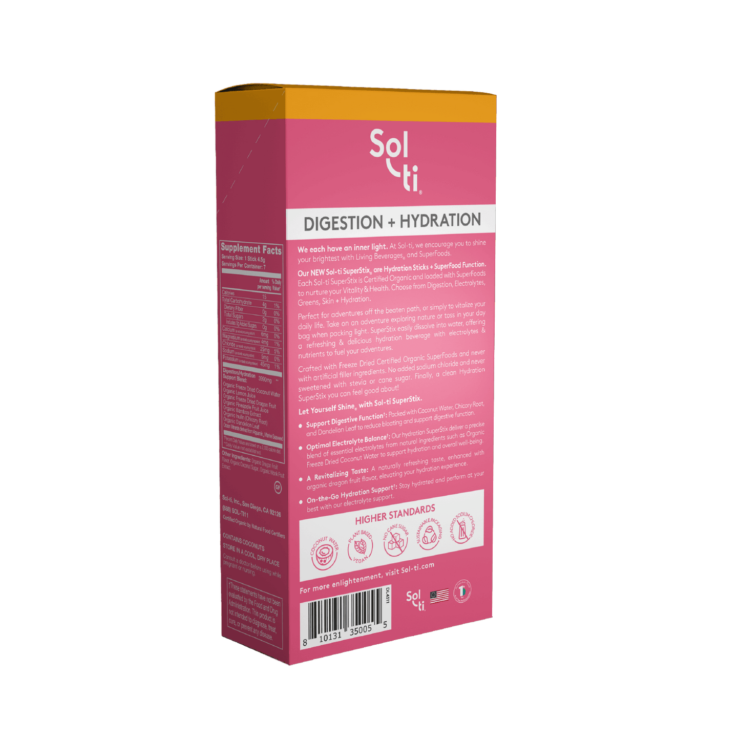 Dragon Fruit Lemon SuperStix® (DIGESTION + HYDRATION) 7ct