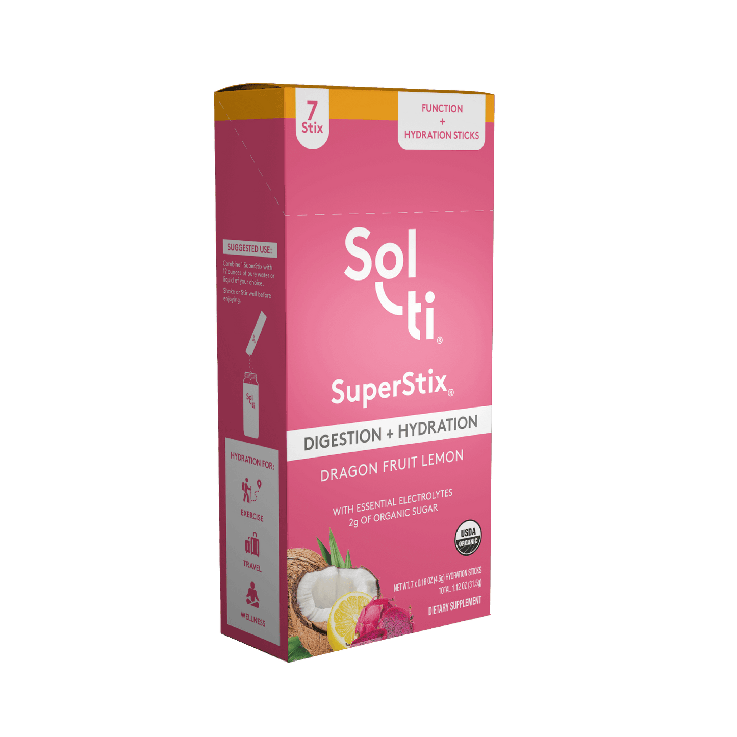 Dragon Fruit Lemon SuperStix® (DIGESTION + HYDRATION) 7ct