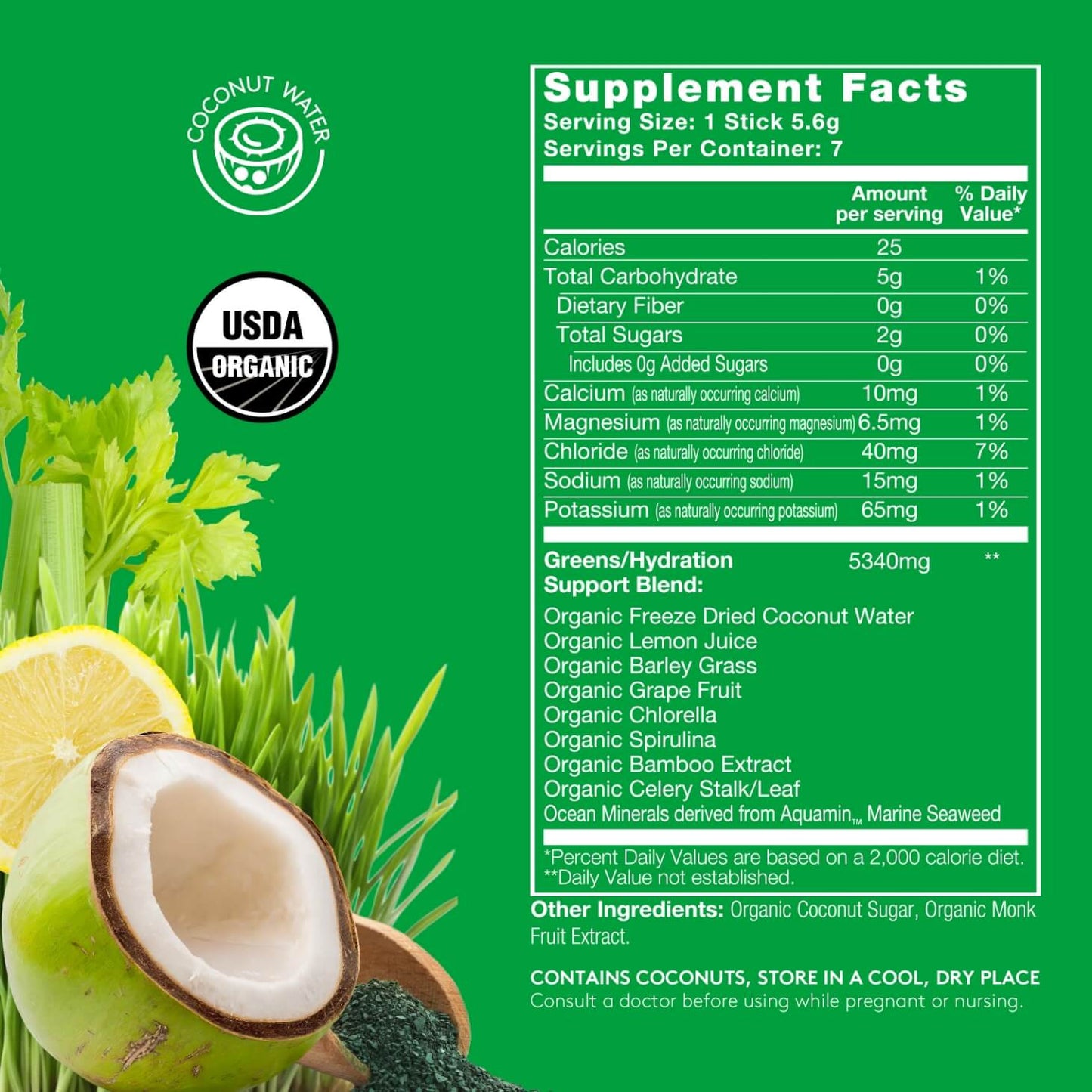 Chlorophyll Lemon SuperStix® (GREENS + HYDRATION) 7ct