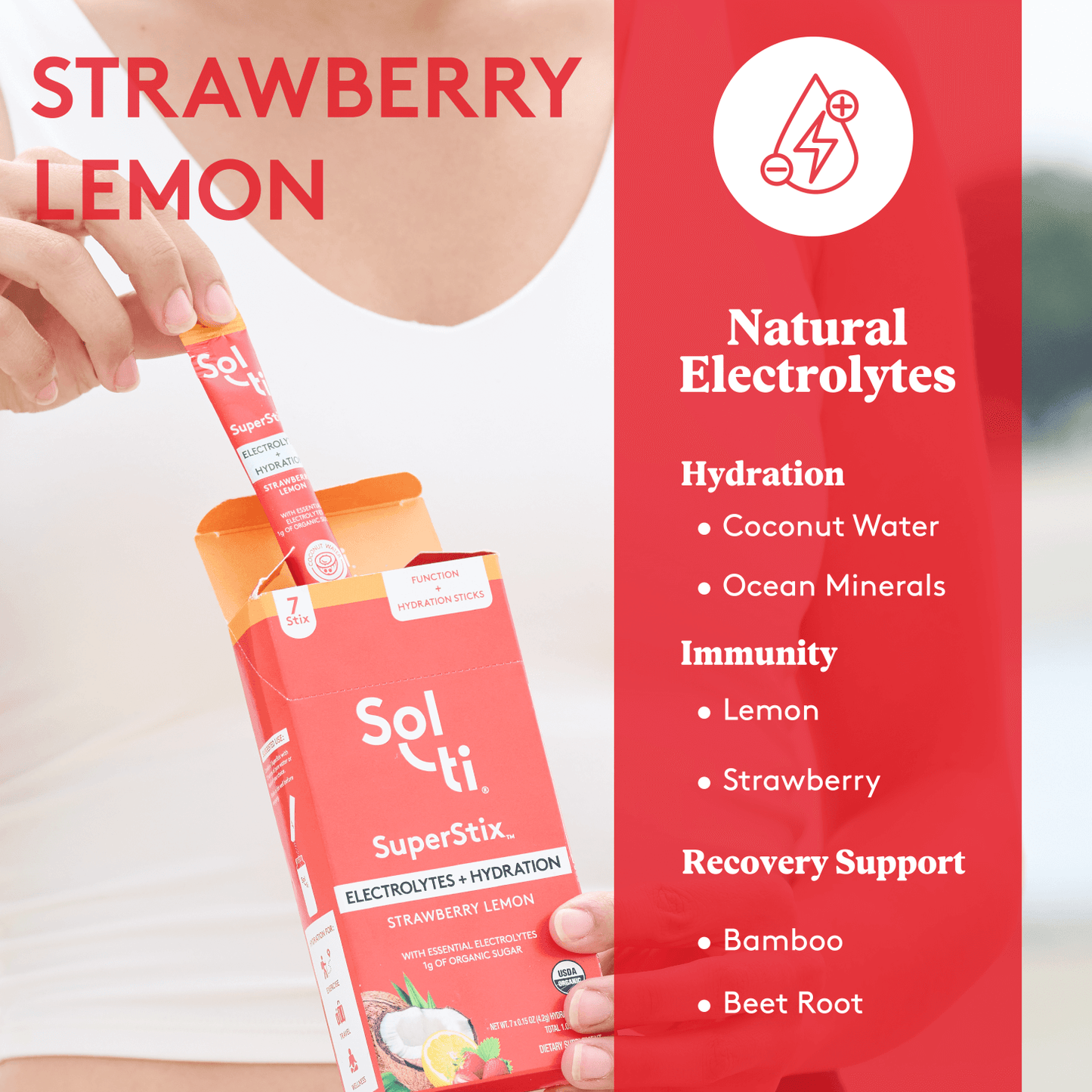 Strawberry Lemon SuperStix® (ELECTROLYTES + HYDRATION) 7ct