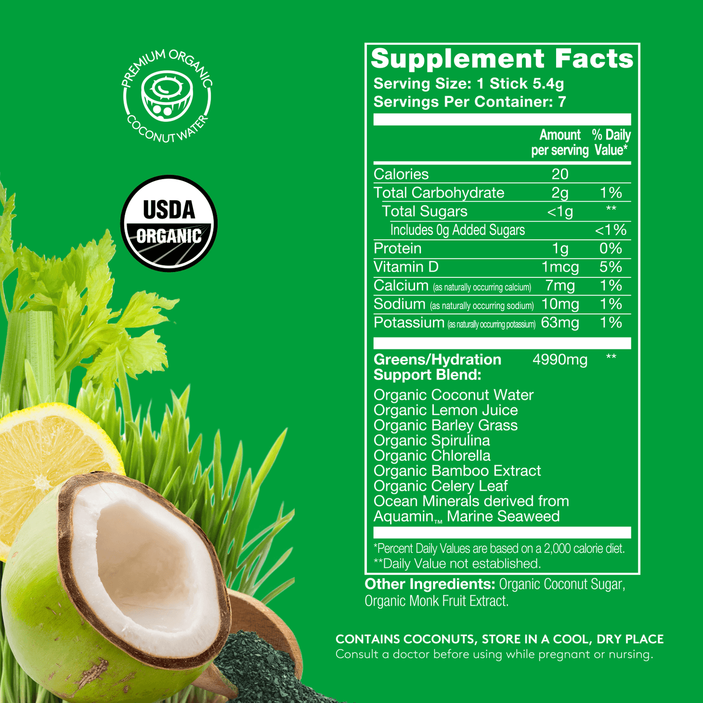 Chlorophyll Lemon SuperStix® (GREENS + HYDRATION) 7ct