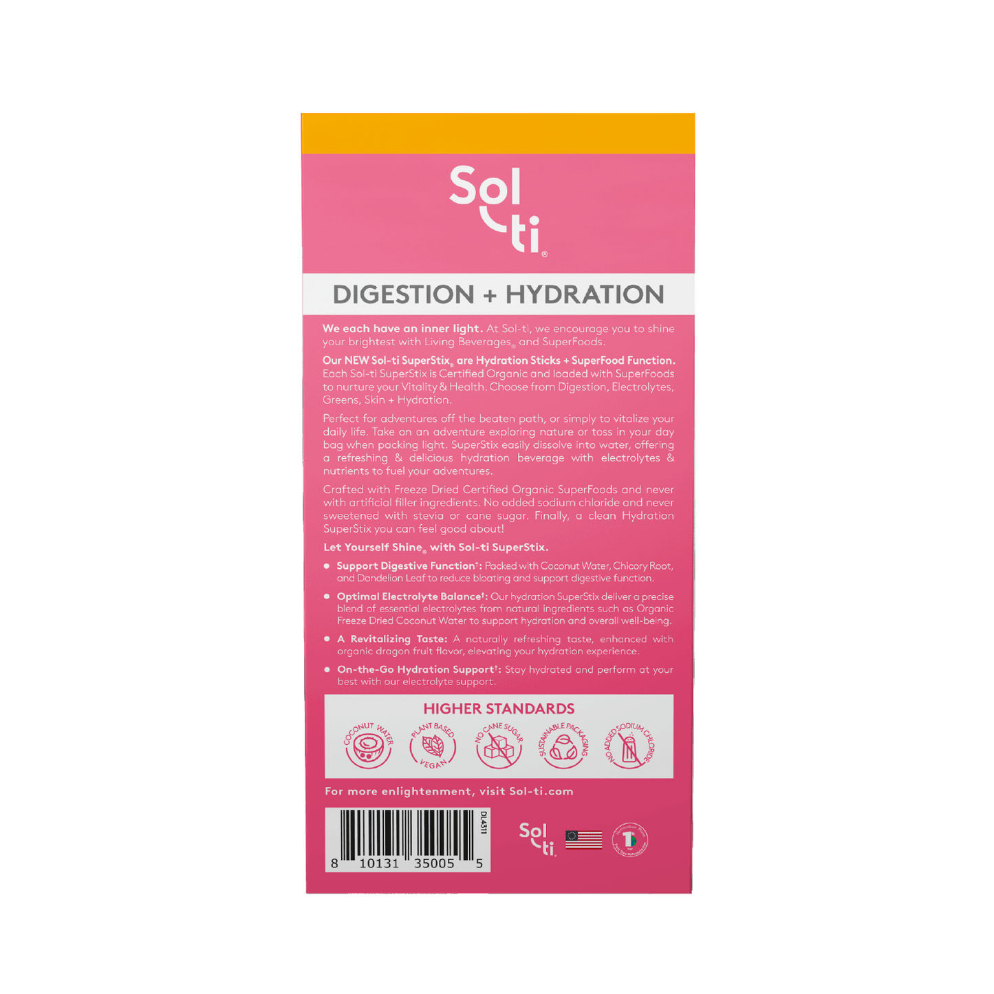 Dragon Fruit Lemon SuperStix® (DIGESTION + HYDRATION) 7ct
