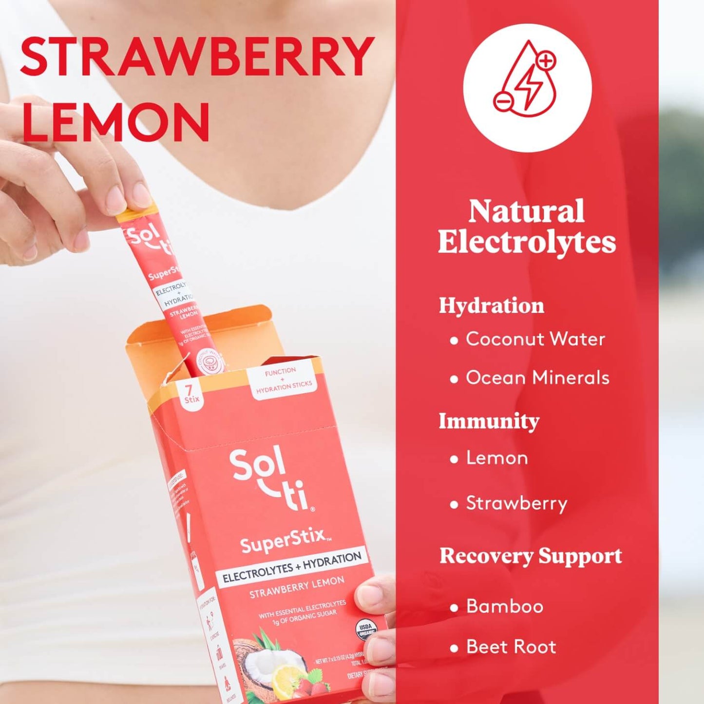 Strawberry Lemon SuperStix® (ELECTROLYTES + HYDRATION) 7ct