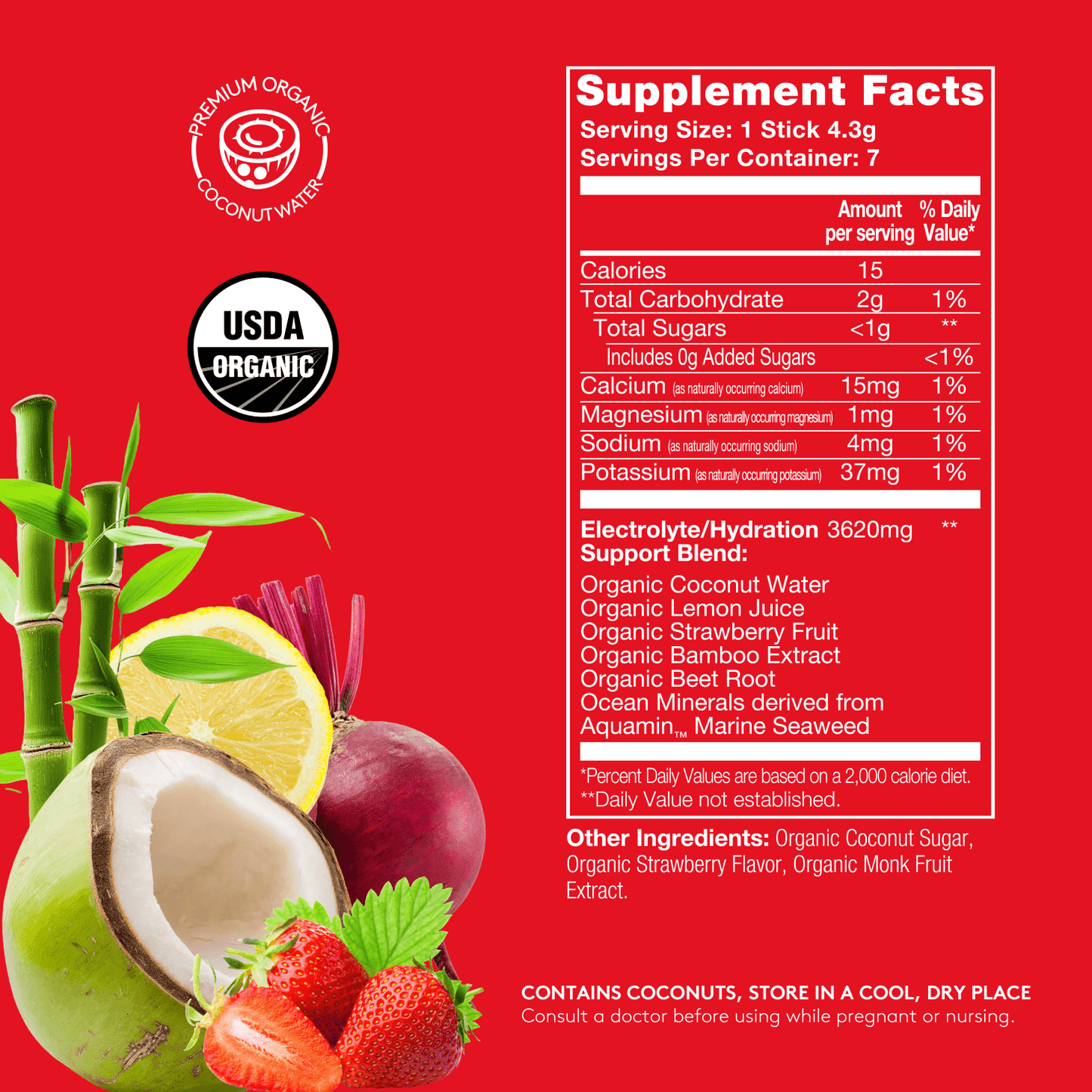 Strawberry Lemon SuperStix® (ELECTROLYTES + HYDRATION) 7ct